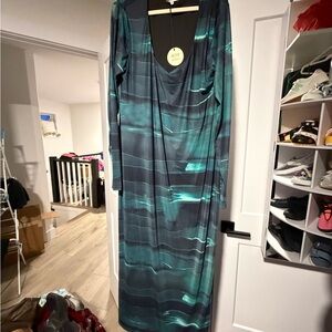 Remi x Revolve - Elegant Teal and Black Maxi Dress